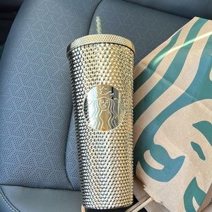 Starbucks Gold Bling Studded Tumbler - Xmas 2022 - 24 Oz brand new in hand